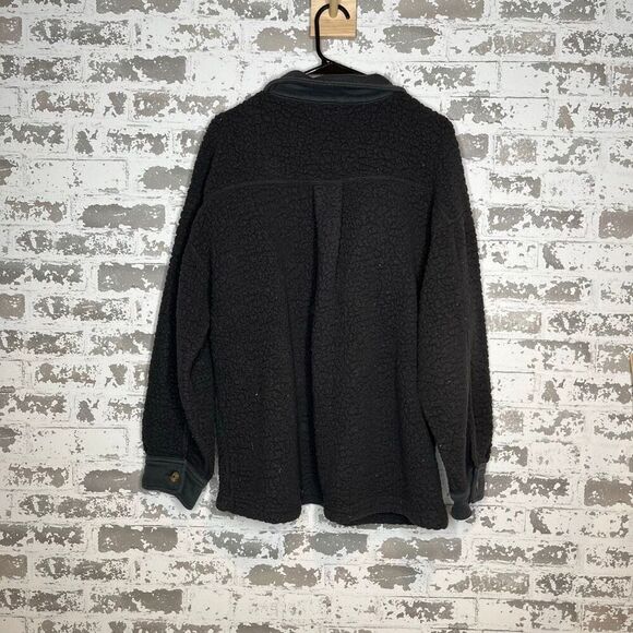 Aerie | women black sherpa button down jacket - Picture 8 of 10